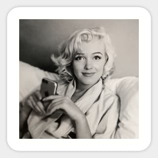 Reimagining the Past: Marilyn Monroe Holding an iPhone Sticker